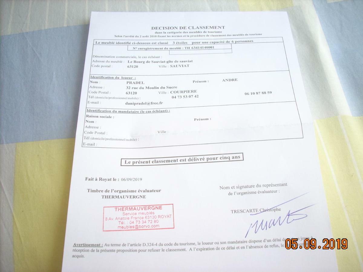 Gite De Sauviat 25 Chemin Du Grand Pacher Le Bourg De Sauviat 63120 المظهر الخارجي الصورة
